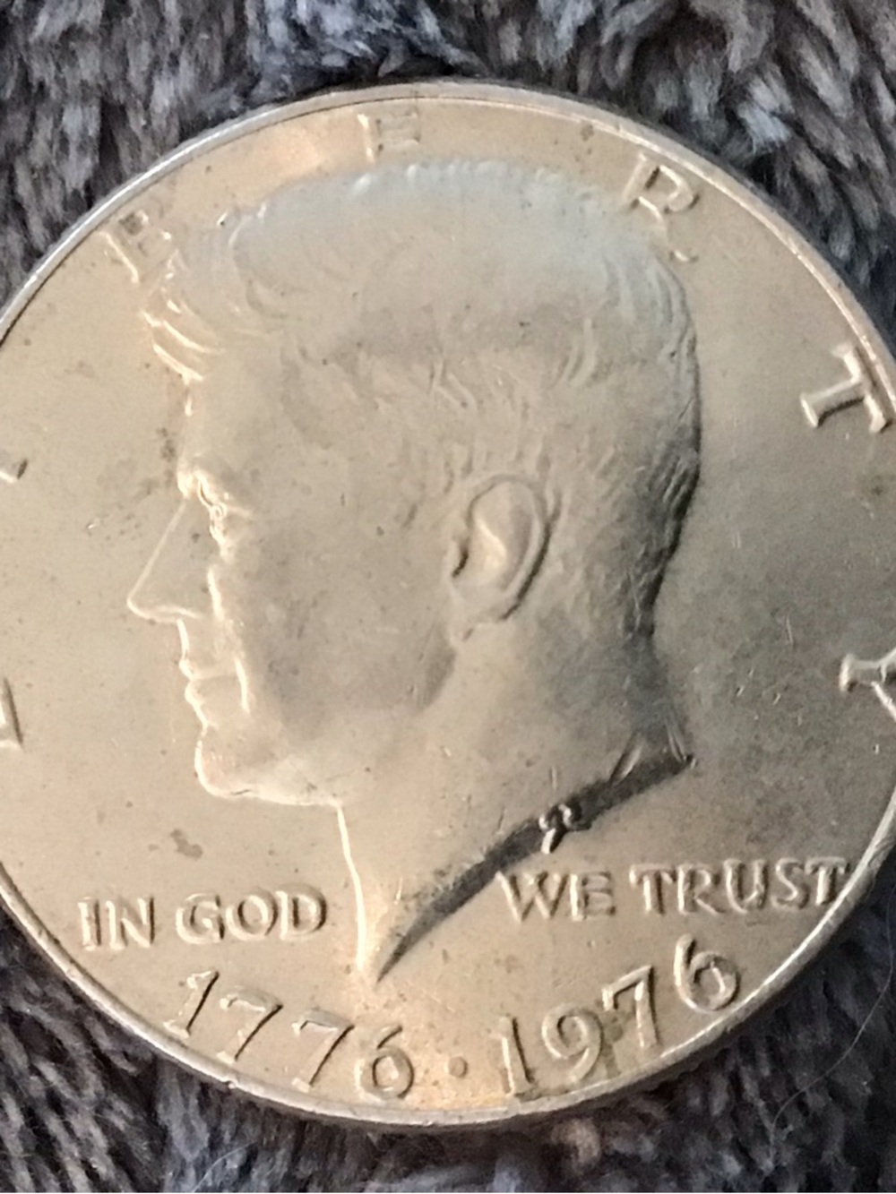Silver Tone Decorative Kennedy Half Dollar Coin Accent